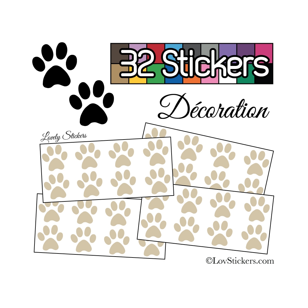 Sticker pattes de chat - Autocollant LovStickers.com