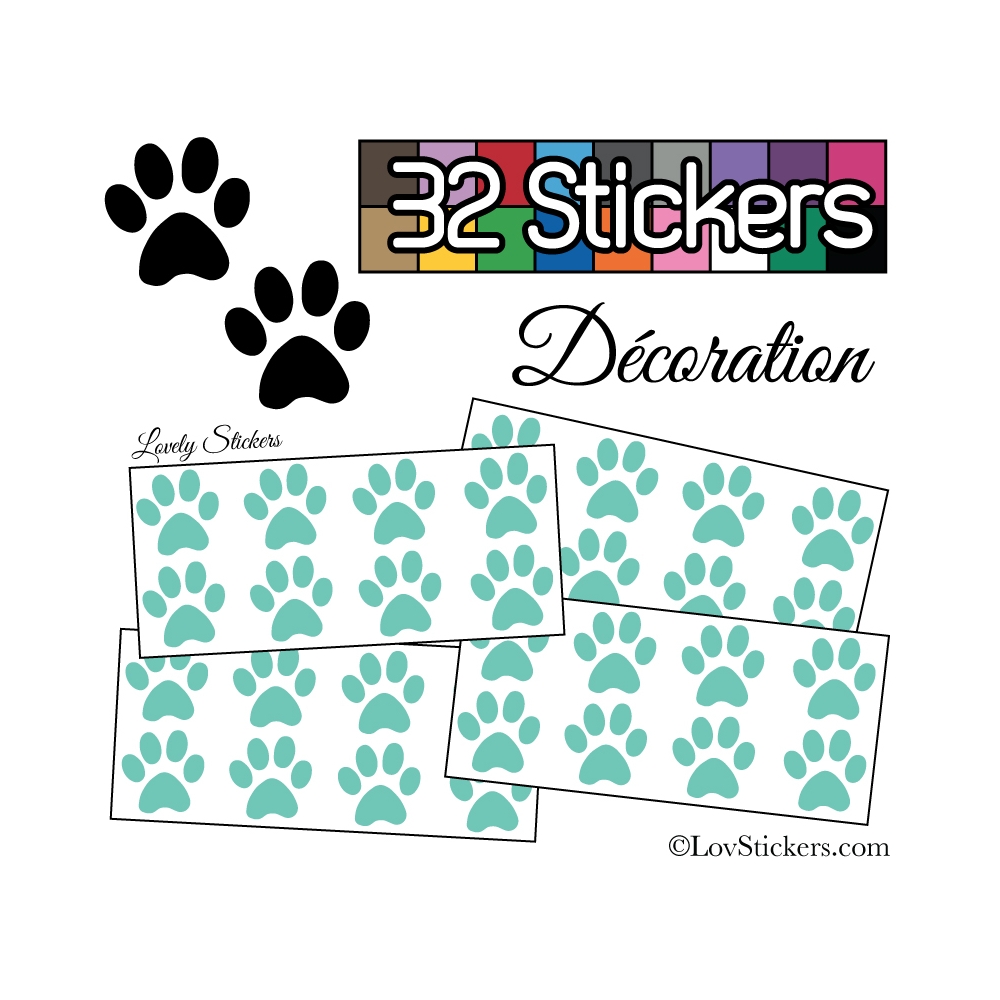 Sticker pattes de chat - Autocollant LovStickers.com