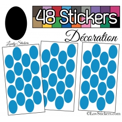 48 Stickers Ovale 4 cm - Autocollant Décoration Intérieur