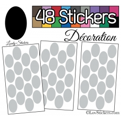 48 Stickers Ovale 4 cm - Autocollant Décoration Intérieur