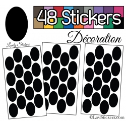 48 Stickers Ovale 4 cm - Autocollant Décoration Intérieur