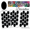 48 Stickers Ovale 4 cm - Autocollant Décoration Intérieur