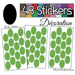 48 Stickers Ovale 4 cm - Autocollant Décoration Intérieur