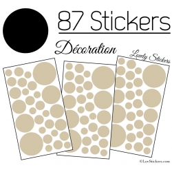 87 Stickers Ronds - Autocollant deco Ronds Pleins