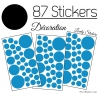 87 Stickers Ronds - Autocollant deco Ronds Pleins