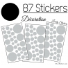 87 Stickers Ronds - Autocollant deco Ronds Pleins