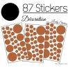 87 Stickers Ronds - Autocollant deco Ronds Pleins