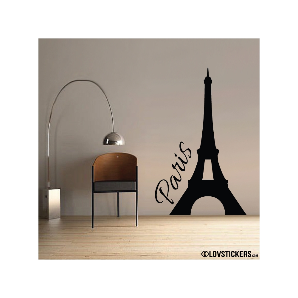 Sticker Tour Eiffel - PARIS - Décoration intérieur en Vinyle - Couleur  Interieur Noir Taille Small Medium Large X-Small