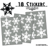 18 Stickers flocons de neige - Autocollant Décoration de Noel