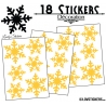 18 Stickers flocons de neige - Autocollant Décoration de Noel