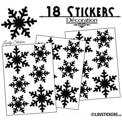 18 Stickers flocons de neige - Autocollant Décoration de Noel