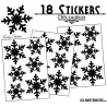 18 Stickers flocons de neige - Autocollant Décoration de Noel