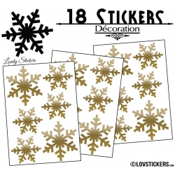 18 Stickers flocons de neige - Autocollant Décoration de Noel