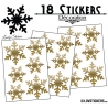 18 Stickers flocons de neige - Autocollant Décoration de Noel