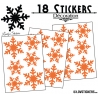 18 Stickers flocons de neige - Autocollant Décoration de Noel