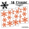 18 Stickers flocons de neige - Autocollant Décoration de Noel