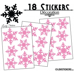 18 Stickers flocons de neige - Autocollant Décoration de Noel