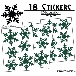 18 Stickers flocons de neige - Autocollant Décoration de Noel