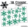 18 Stickers flocons de neige - Autocollant Décoration de Noel