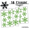 18 Stickers flocons de neige - Autocollant Décoration de Noel