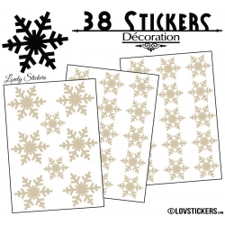 38 Stickers flocons de neige - Autocollant Décoration de Noel