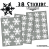 38 Stickers flocons de neige - Autocollant Décoration de Noel