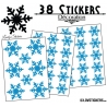 38 Stickers flocons de neige - Autocollant Décoration de Noel