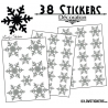 38 Stickers flocons de neige - Autocollant Décoration de Noel