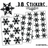 38 Stickers flocons de neige - Autocollant Décoration de Noel