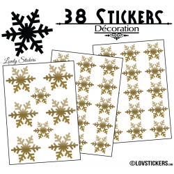 38 Stickers flocons de neige - Autocollant Décoration de Noel