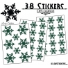 38 Stickers flocons de neige - Autocollant Décoration de Noel