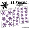 38 Stickers flocons de neige - Autocollant Décoration de Noel