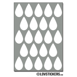 184 Stickers Goutte d'eau 2cm - Décoration Gommette Loisirs - Vinyle Repositionnable