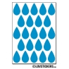 184 Stickers Goutte d'eau 2cm - Décoration Gommette Loisirs - Vinyle Repositionnable