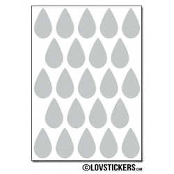 184 Stickers Goutte d'eau 2cm - Décoration Gommette Loisirs - Vinyle Repositionnable