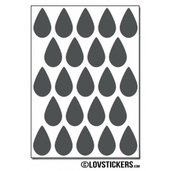 184 Stickers Goutte d'eau 2cm - Décoration Gommette Loisirs - Vinyle Repositionnable