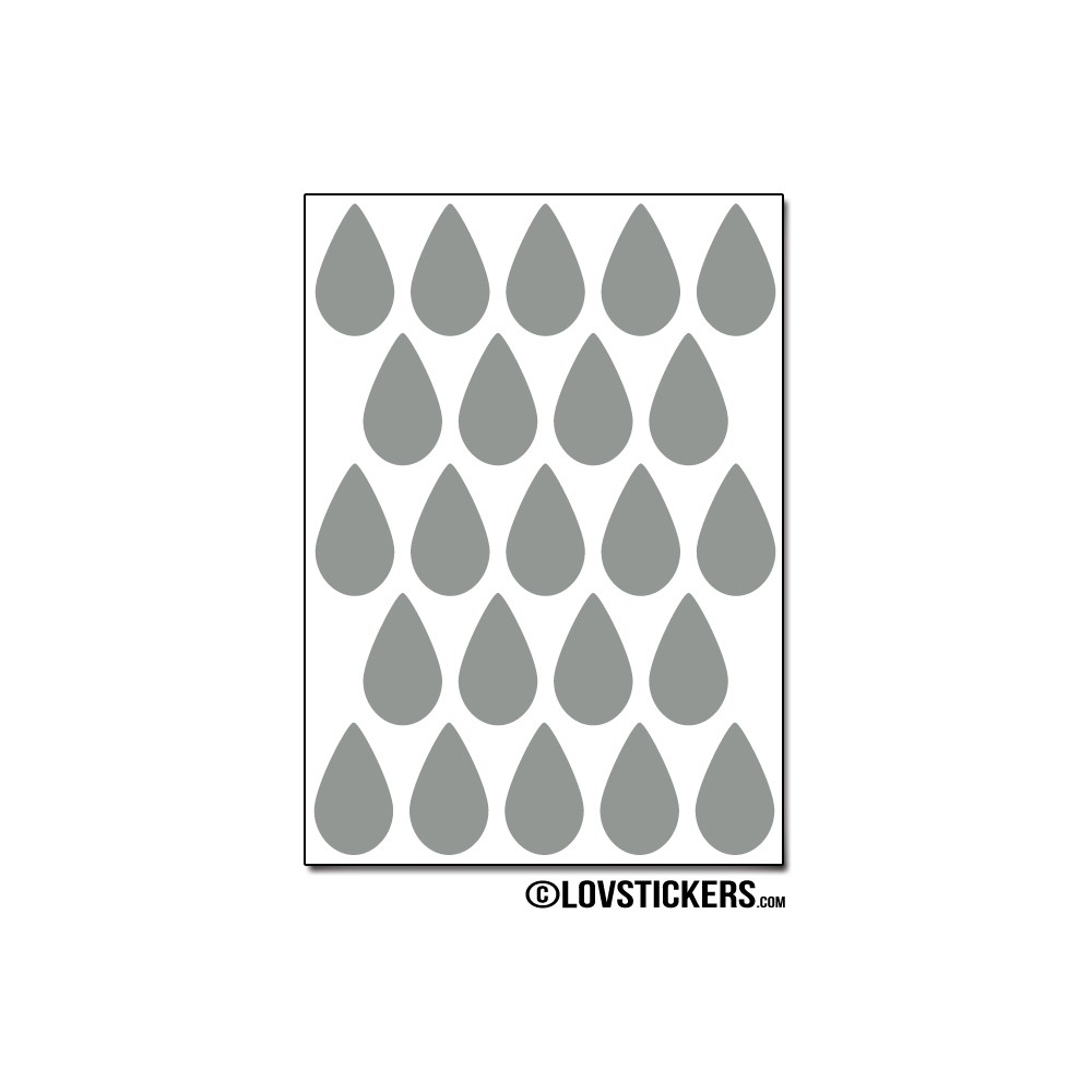 184 Stickers Goutte d'eau 2cm - Décoration Gommette Loisirs - Vinyle Repositionnable