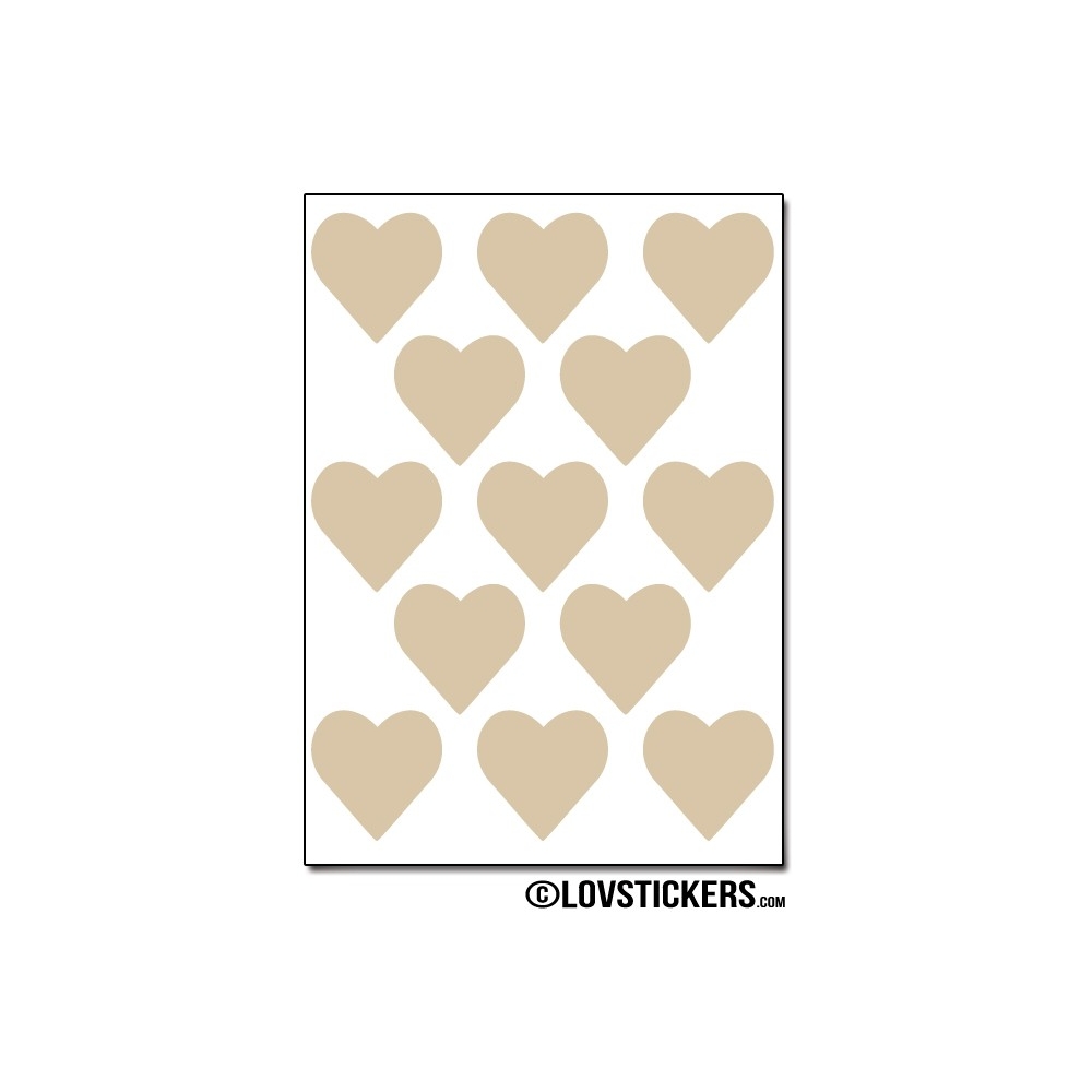 104 Stickers Coeur 2cm - Décoration Gommette Loisirs - Vinyle Repositionnable