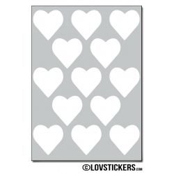 104 Stickers Coeur 2cm - Décoration Gommette Loisirs - Vinyle Repositionnable