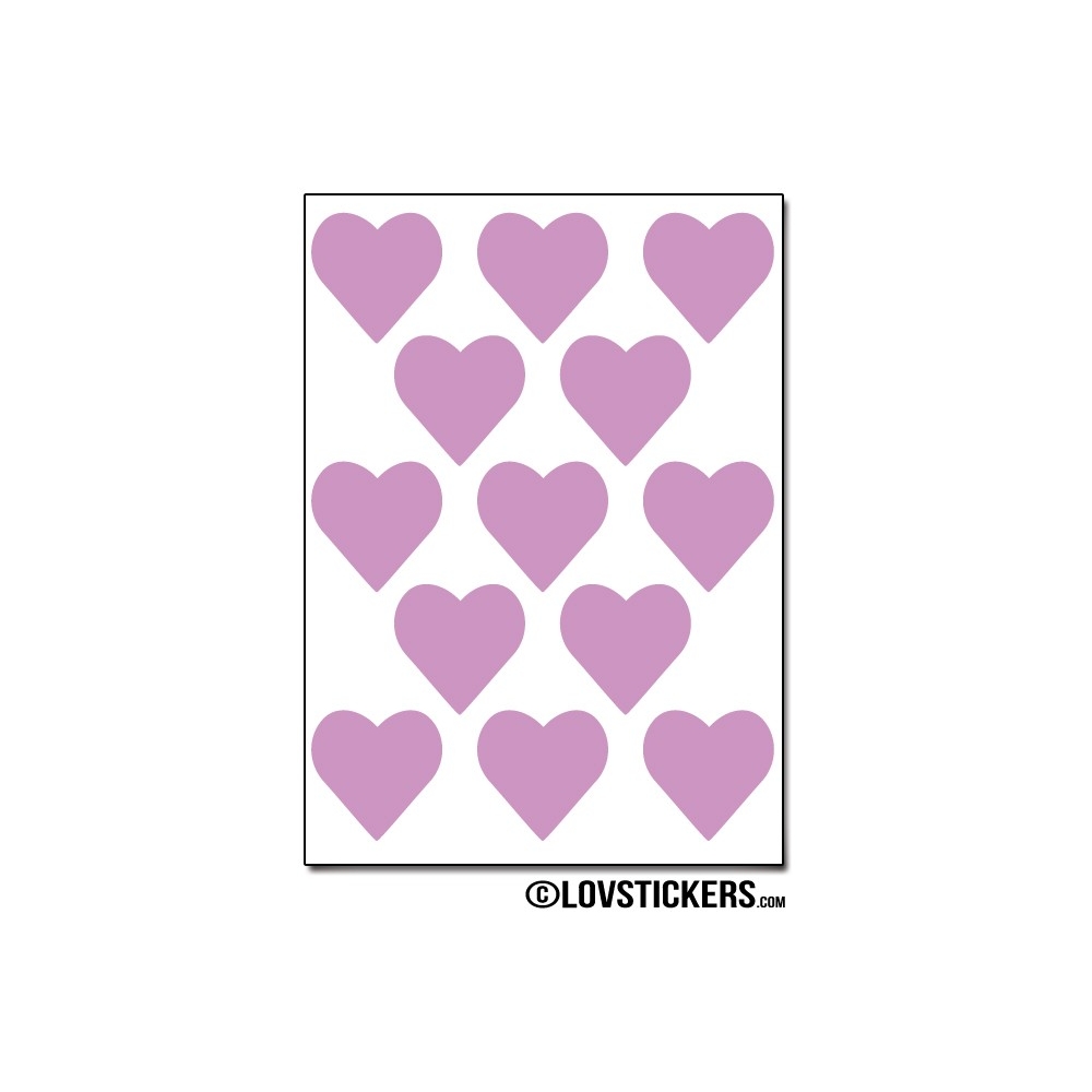 104 Stickers Coeur 2cm - Décoration Gommette Loisirs - Vinyle Repositionnable