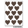 104 Stickers Coeur 2cm - Décoration Gommette Loisirs - Vinyle Repositionnable