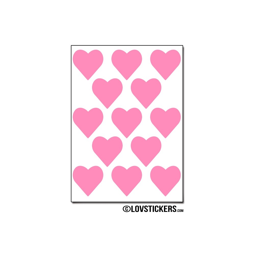 104 Stickers Coeur 2cm - Décoration Gommette Loisirs - Vinyle Repositionnable