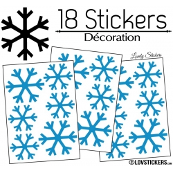 18 Stickers flocons de neige - Autocollant Décoration de Noel