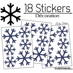 18 Stickers flocons de neige - Autocollant Décoration de Noel