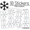 18 Stickers flocons de neige - Autocollant Décoration de Noel