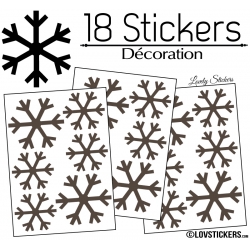 18 Stickers flocons de neige - Autocollant Décoration de Noel