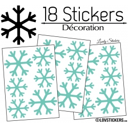 18 Stickers flocons de neige - Autocollant Décoration de Noel