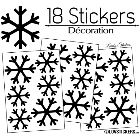 18 Stickers flocons de neige - Autocollant Décoration de Noel