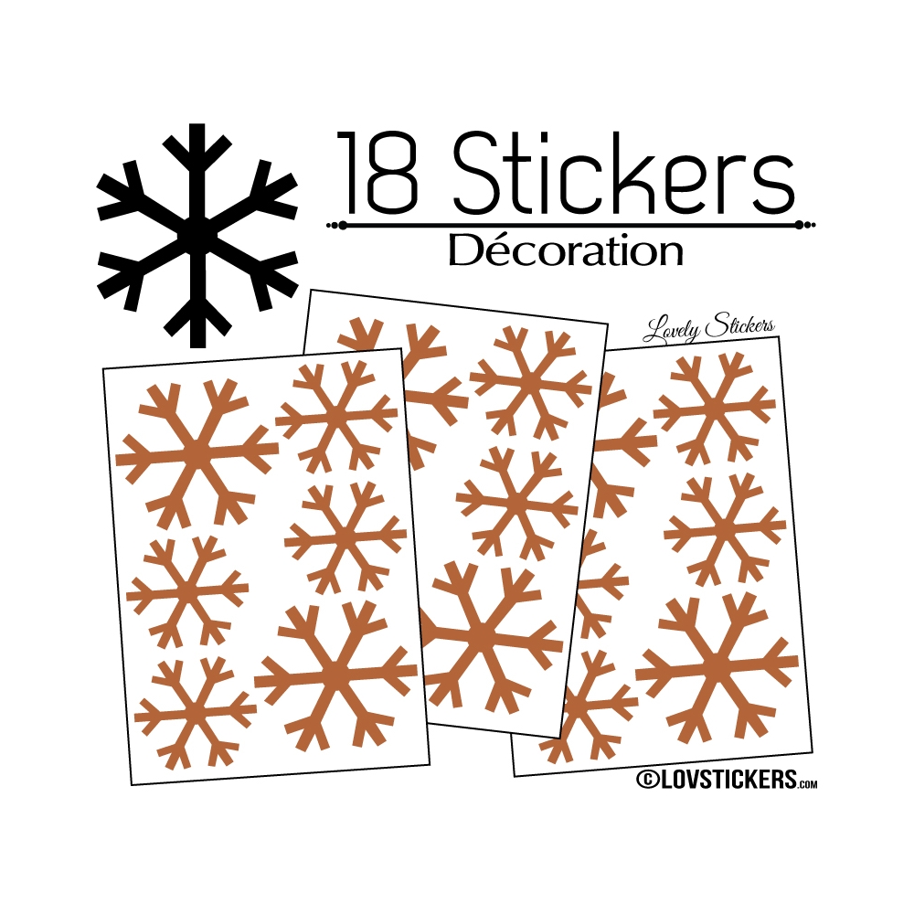 18 Stickers flocons de neige - Autocollant Décoration de Noel