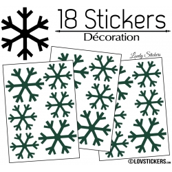 18 Stickers flocons de neige - Autocollant Décoration de Noel